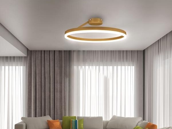 LED Stmievateľný prisadený luster LED/40W/230V 3000-6500K zlatá + diaľkové ovládanie