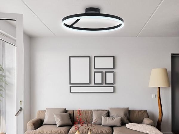 LED Stmievateľný prisadený luster LED/40W/230V 3000-6500K čierna + diaľkové ovládanie