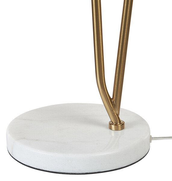 Stolná lampa čierna a zlatá mramorový podstavec železný odtieň kancelária moderný štýl