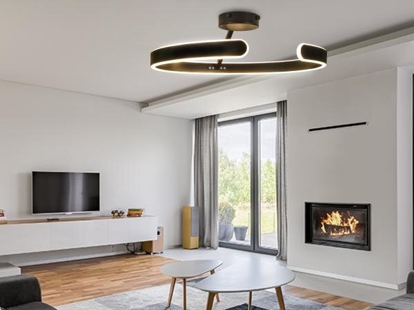 LED Stmievateľný prisadený luster LED/72W/230V 3000-6500K čierna + diaľkové ovládanie