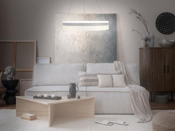 LED Stmievateľný luster na lanku LED/80W/230V 3000-6500K biela + diaľkové ovládanie
