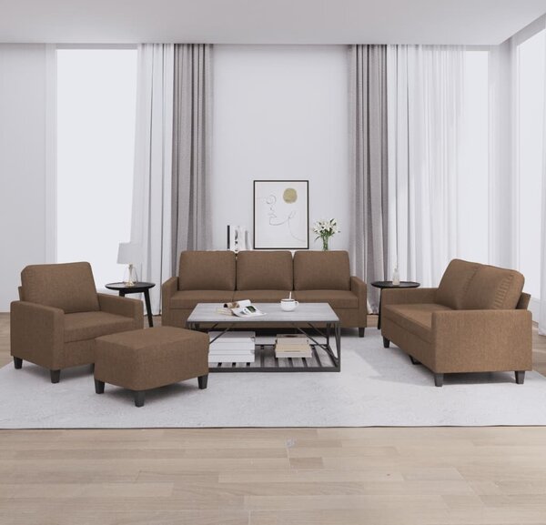 Maison Exclusive – 4-dielna sedacia súprava s vankúšmi, hnedá látka