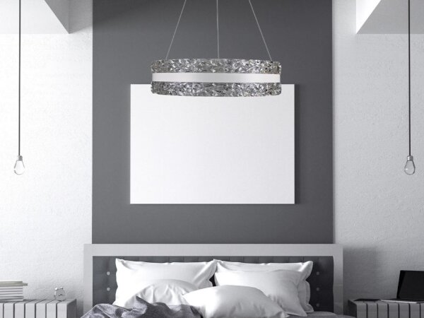 LED Stmievateľný luster na lanku LED/80W/230V 3000-6500K biela + diaľkové ovládanie