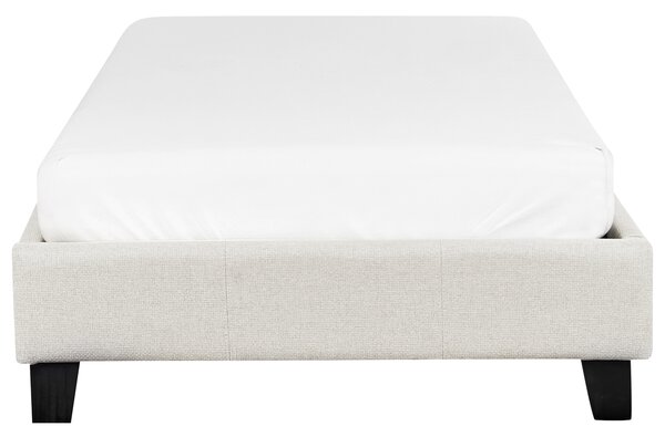 Posteľ čalúnená svetlobéžová 90 x 200 cm rám postele s roštom bez čela spálňa moderný minimalistický štýl