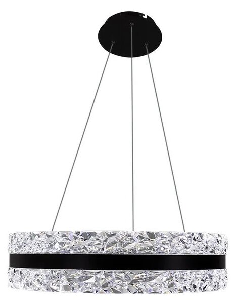 LED Stmievateľný luster na lanku LED/80W/230V 3000-6500K čierna + diaľkové ovládanie