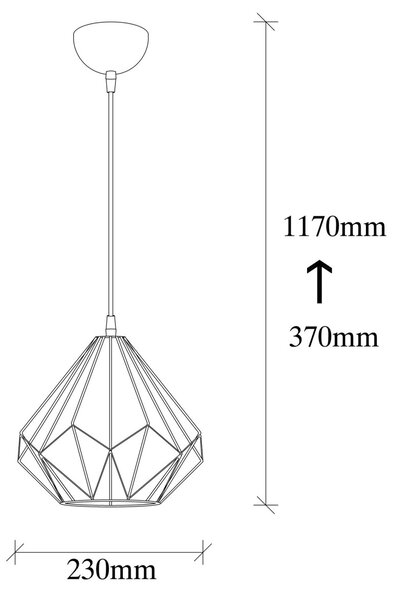 Opviq Závesné svietidlo Diamond I čierne