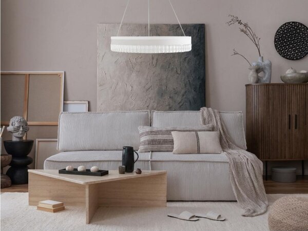 LED Stmievateľný luster na lanku LED/80W/230V 3000-6500K biela + diaľkové ovládanie