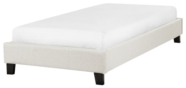 Posteľ čalúnená svetlobéžová 90 x 200 cm rám postele s roštom bez čela spálňa moderný minimalistický štýl
