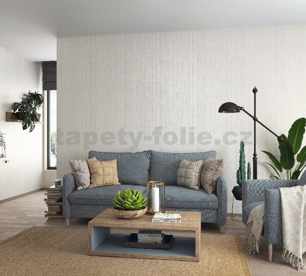 Vliesové tapety na stenu Hailey 82227, rozmer 10,05 m x 0,53 m, vertikálna stierka biela s trblietkami, NOVAMUR 6793-10