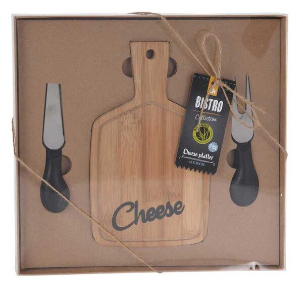 Sada na krájanie syrov Cheese 2, bambus, 20x12 cm