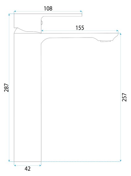 Rea Drop, vysoká umývadlová batéria h-287, zlatá matná, REA-B4637