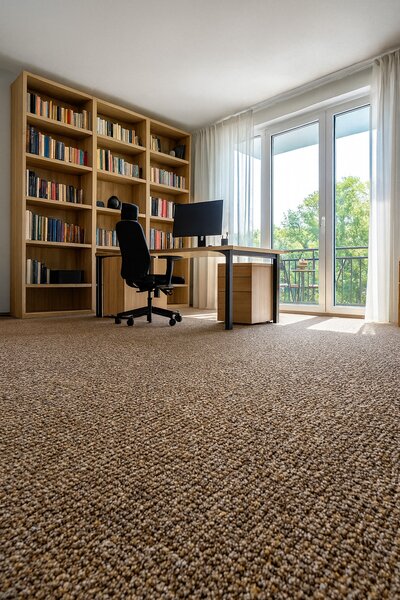 Timzo , Metrážny koberec Rubin 2117 brown, na mieru, šíře 4m, hnedá, ab (mriežka), chodba / predsieň