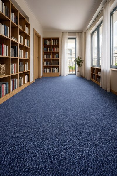Condor Carpets , Metrážny koberec Classica 582, záťažový, na mieru, šíře 4m,5m, modrá, ab (mriežka), chodba / predsieň