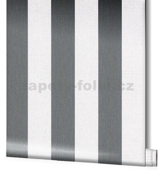 Vliesové tapety na stenu Hailey 82259, rozmer 10,05 m x 0,53 m, pruhy tmavo sivo-biele, NOVAMUR 6800-20