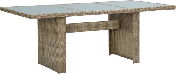 Maison Exclusive – Záhradný jedálenský stôl, hnedý, 200 × 100 × 74 cm, sklo a polyrotang