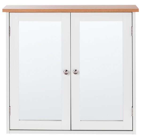 Zrkadlová skrinka do kúpeľne biela MDF 17 x 60 cm úložný priestor moderný škandinávsky štýl kúpeľňa
