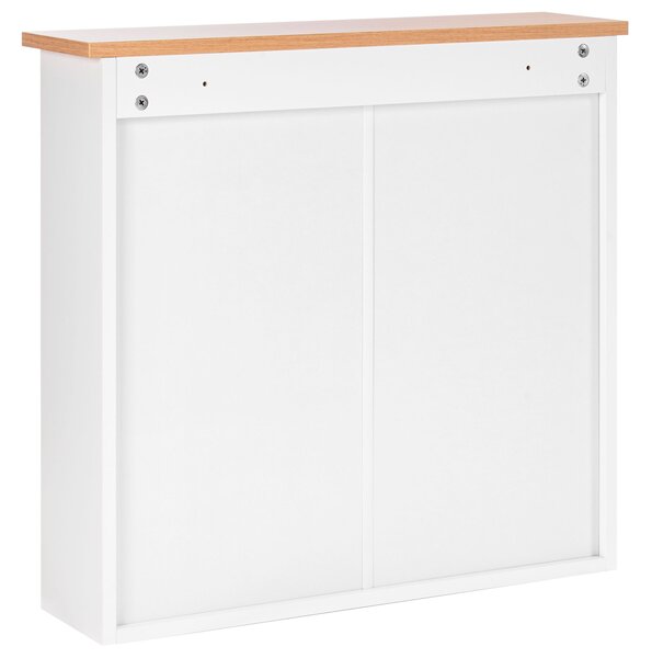 Zrkadlová skrinka do kúpeľne biela MDF 17 x 60 cm úložný priestor moderný škandinávsky štýl kúpeľňa