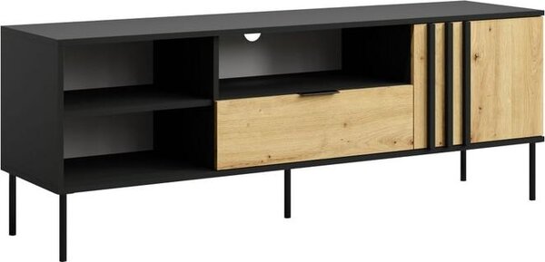 Kondela TV stolík Rimina - čierna onyx / dub artisan