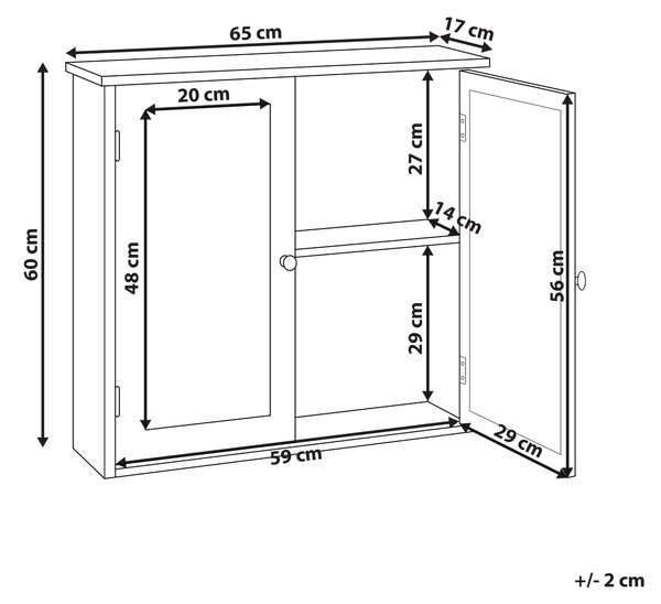 Zrkadlová skrinka do kúpeľne biela MDF 17 x 60 cm úložný priestor moderný škandinávsky štýl kúpeľňa