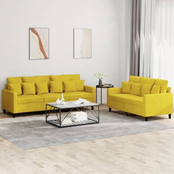Maison Exclusive – 2-dielna sedacia súprava s vankúšmi, žltý zamat