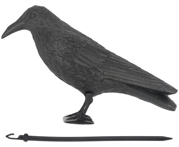 Záhradná figúrka z polyetylénu Crow, 21,5 cm, čierna