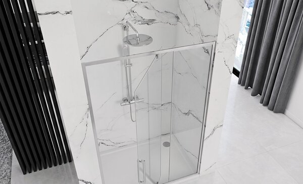 Rea Rapid Swing, 1-krídlové sprchové dvere 120 x 195 cm, 6mm číre sklo, chrómový profil, REA-K5456