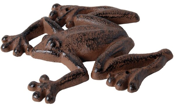 Záhradná liatinová figúrka Froggo, sada 2ks, 1,5x14,5 cm, hnedá