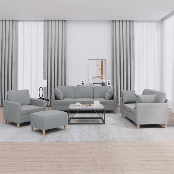 Maison Exclusive – 4-dielna sedacia súprava s vankúšmi, svetlosivá látka