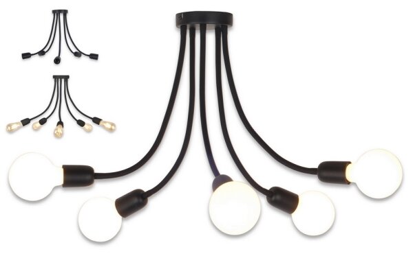 Top Light Galileo 5 C - Luster na tyči 5xE27/40W/230V čierna