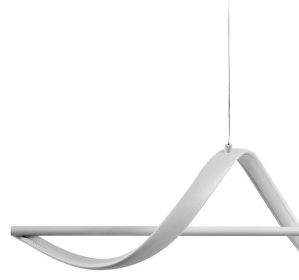 LED závesná lampa biela kovová na strop dizajnové osvetlenie moderný štýl obývačka jedáleň