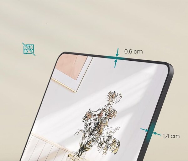 SONGMICS Závesné zrkadlo Layla 120 cm čierne
