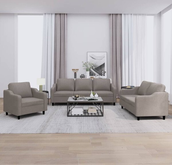 Maison Exclusive – 3-dielna sedacia súprava s vankúšmi, látka v odtieni taupe