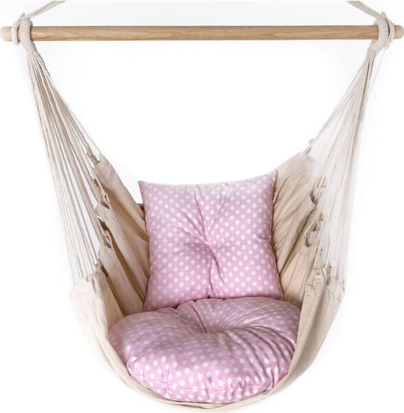 Love Gifts® Závesné kreslo s 2 vankúšmi a sadou háčikov na strop 130/100 cm - nosnosť 150 kg, závesné kreslo pre dospelých a deti, závesné kreslo do interiéru