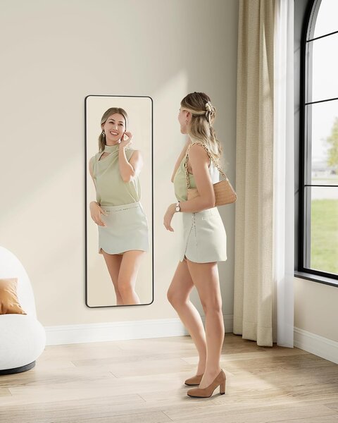 SONGMICS Závesné zrkadlo Layla 120 cm čierne