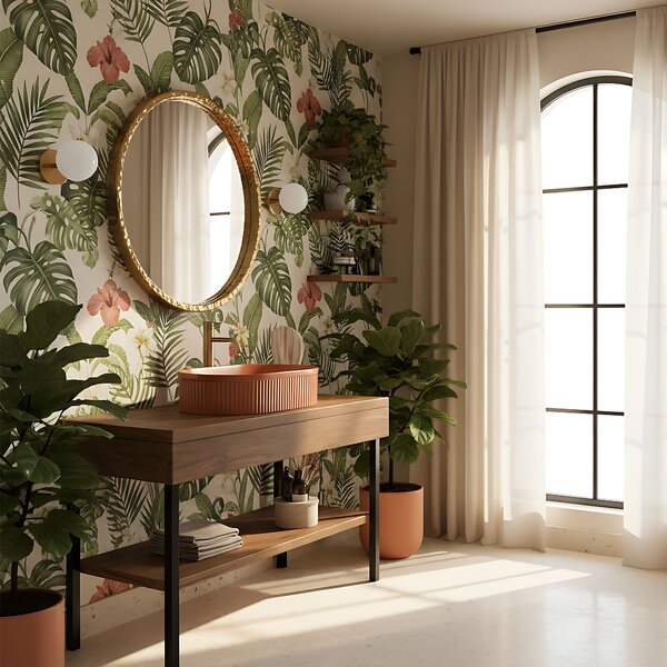 Rea Vanda, umývadlo na dosku 490x310x130 mm, oranžová matná, REA-U6377