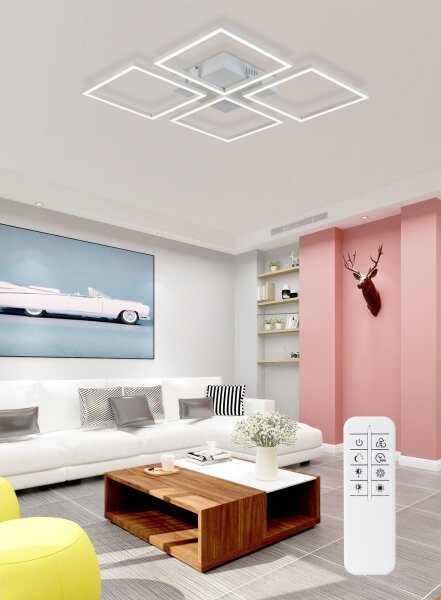 Top Light - LED Stmievateľný prisadený luster R4xLED/16,25W/230V hranatý biela + DO