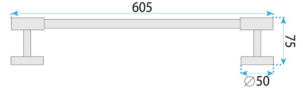 Rea Galo, kúpeľňový vešiak na uteráky 60cm, zlatá matná, REA-88010
