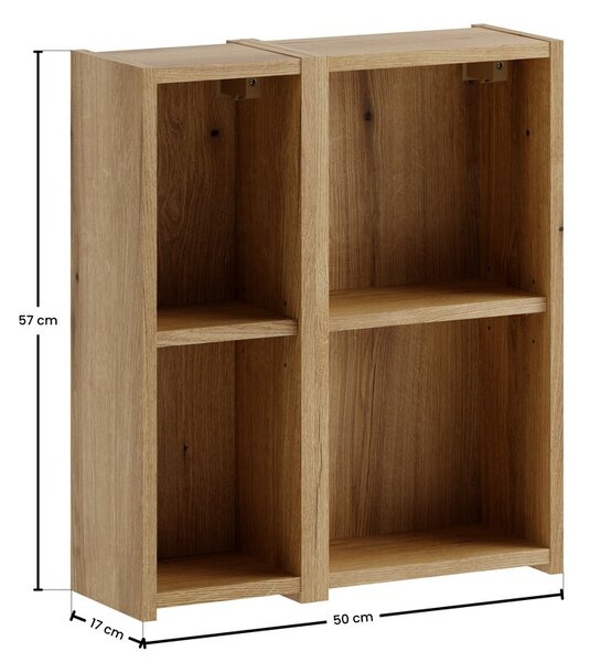 Comad Závesný kúpeľňový regál UNI Noce 50 cm dub coast evoke