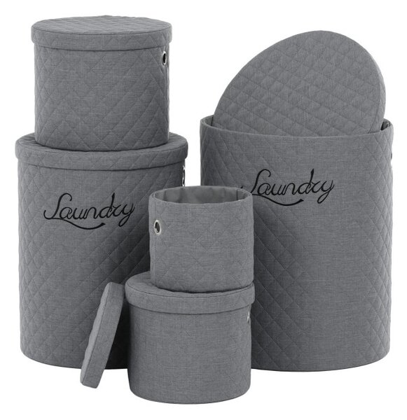 Set piatich košov na prádlo sivý DT3007 GREY (5 ks)