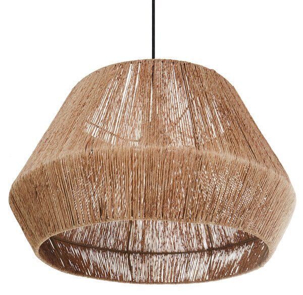 Závesná lampa prírodná jutové tienidlo čierna kovová objímka na žiarovku boho stropné svietidlo obývačka spálňa
