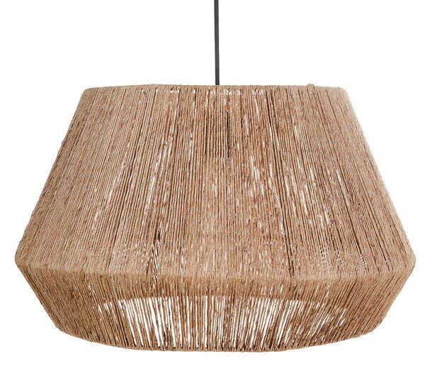 Závesná lampa prírodná jutové tienidlo čierna kovová objímka na žiarovku boho stropné svietidlo obývačka spálňa