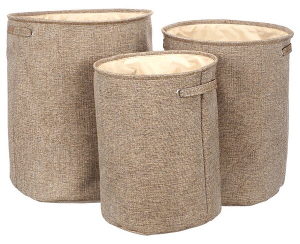 Set troch košov na bielizeň hnedý LK9581-BROWN (3 ks)