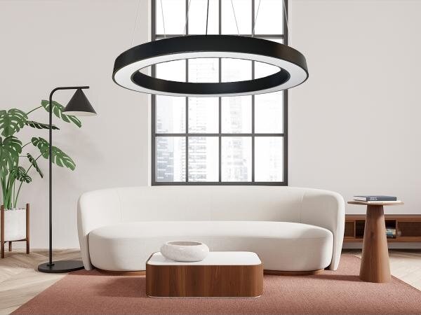 LED Luster na lanku LED/60W/230V 4000K pr. 120 cm čierna