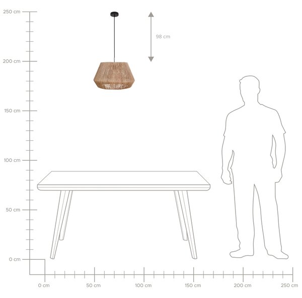 Závesná lampa prírodná jutové tienidlo čierna kovová objímka na žiarovku boho stropné svietidlo obývačka spálňa