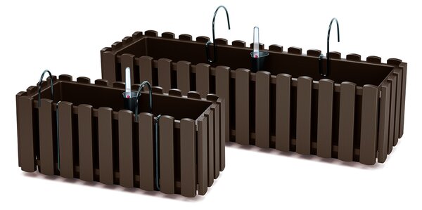 Prosperplast Závesný kvetináč BOARDEE FENCYCASE W hnedý, variant 58 cm