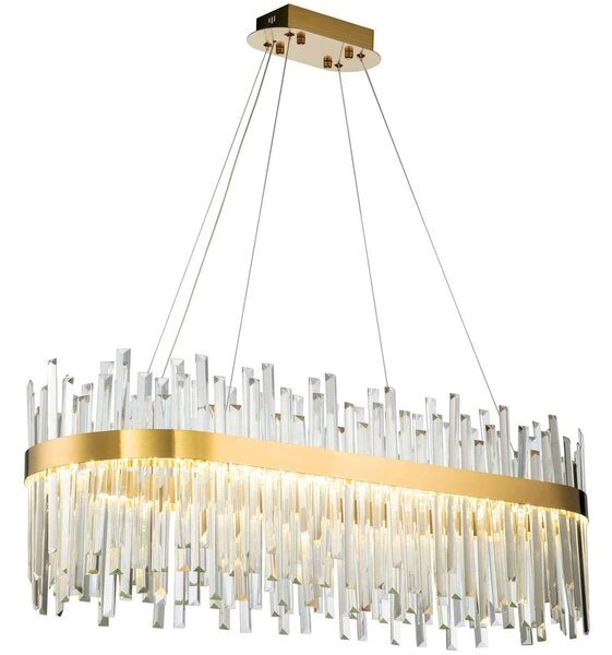 TooLight Závesný LED krištáľový luster APP1513-CP80 zlatý/neutrálna biela