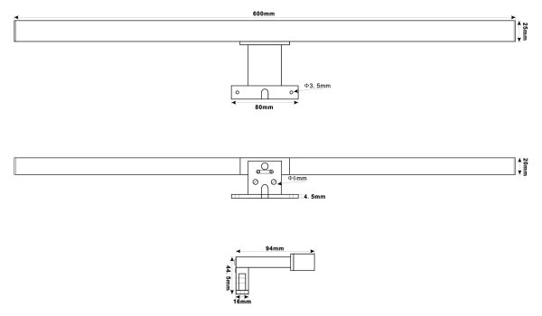 Top Light - LED Kúpeľňové osvetlenie zrkadla OREGON LED/9W/230V 60 cm IP44