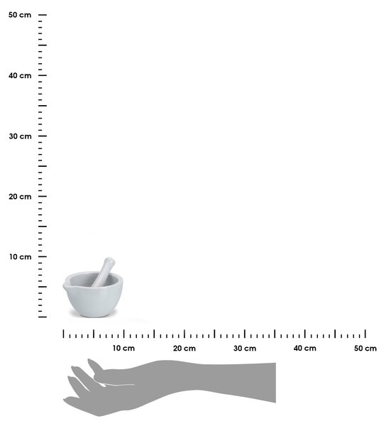 Porcelánový mažiar White, 10x6 cm