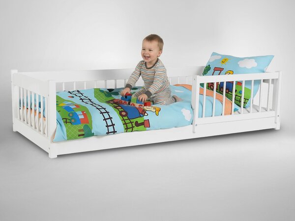 Wilsondo Detská drevená montessori posteľ 180x80 Lesanka - biela