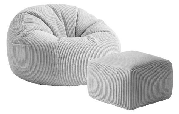 Sedací vak s podnožkou COMFY 3.0 sivý